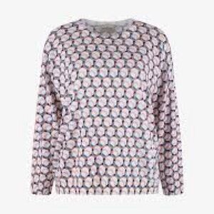 BRUNO MANETTI Geometric Top Lightweight Sweater  44 L XL Pink Blue Cotton Shirt